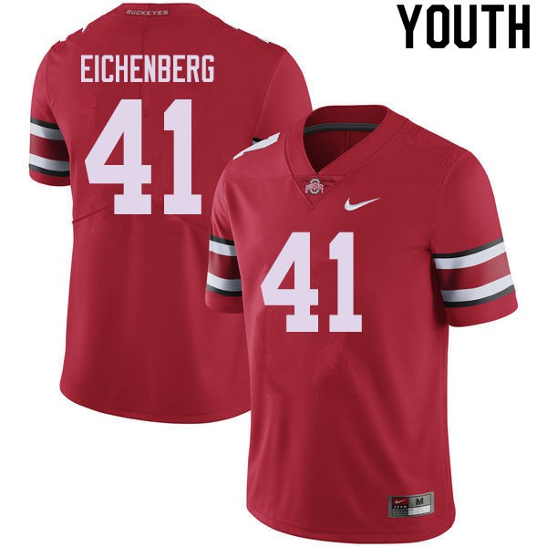 Ohio State Buckeyes #41 Tommy Eichenberg Youth Football Jersey Red OSU76355